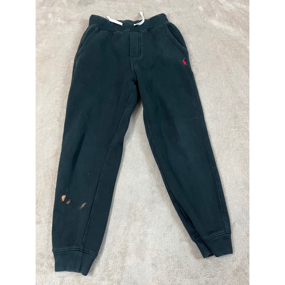 Polo Ralph Lauren Jogger Sweatpants Kids Boys Size S/P(8) Black Fleece Cotton